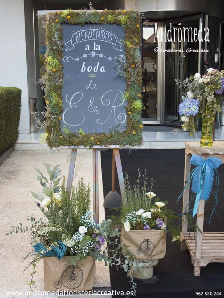 Decoración de boda azul