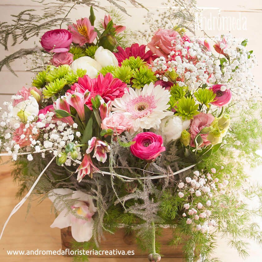 centro de flores naturales