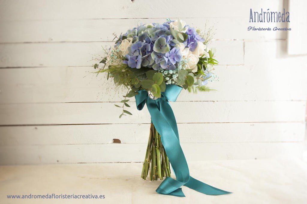 ramo de novia azul