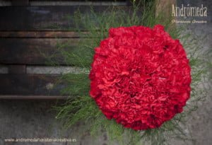 ramo novia de claveles rojos