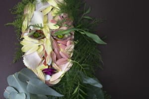 retrato con flores