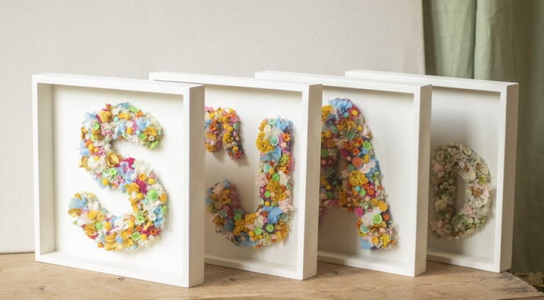 letras de flores secas