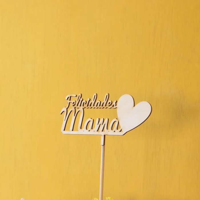 Cartel Felicidades Mamá. De madera. Para completar tu ramo - Imagen 3