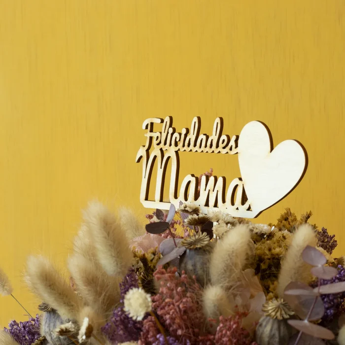 Cartel Felicidades Mamá. De madera. Para completar tu ramo - Imagen 4